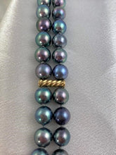 Load image into Gallery viewer, 7&quot; Black Pearl bracelet double stranded
