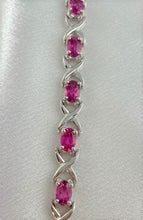 Load image into Gallery viewer, 7&quot; Pink Tourmaline Bracelet 14 KT White Gold
