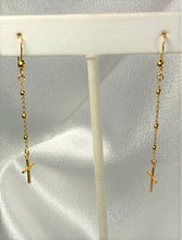 Load image into Gallery viewer, 14KT Yellow Gold Earrings with Crosses
