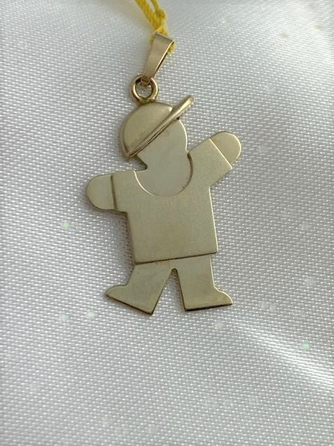 Boy Pendant Charm White Gold