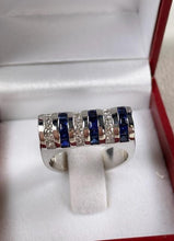 Load image into Gallery viewer, Sapphire and Diamonds White Gold ring
