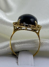 Load image into Gallery viewer, 14KT Yellow Gold Black Agate Ring Size 7
