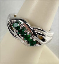 Load image into Gallery viewer, 14KT White Gold 4 Emerald ring
